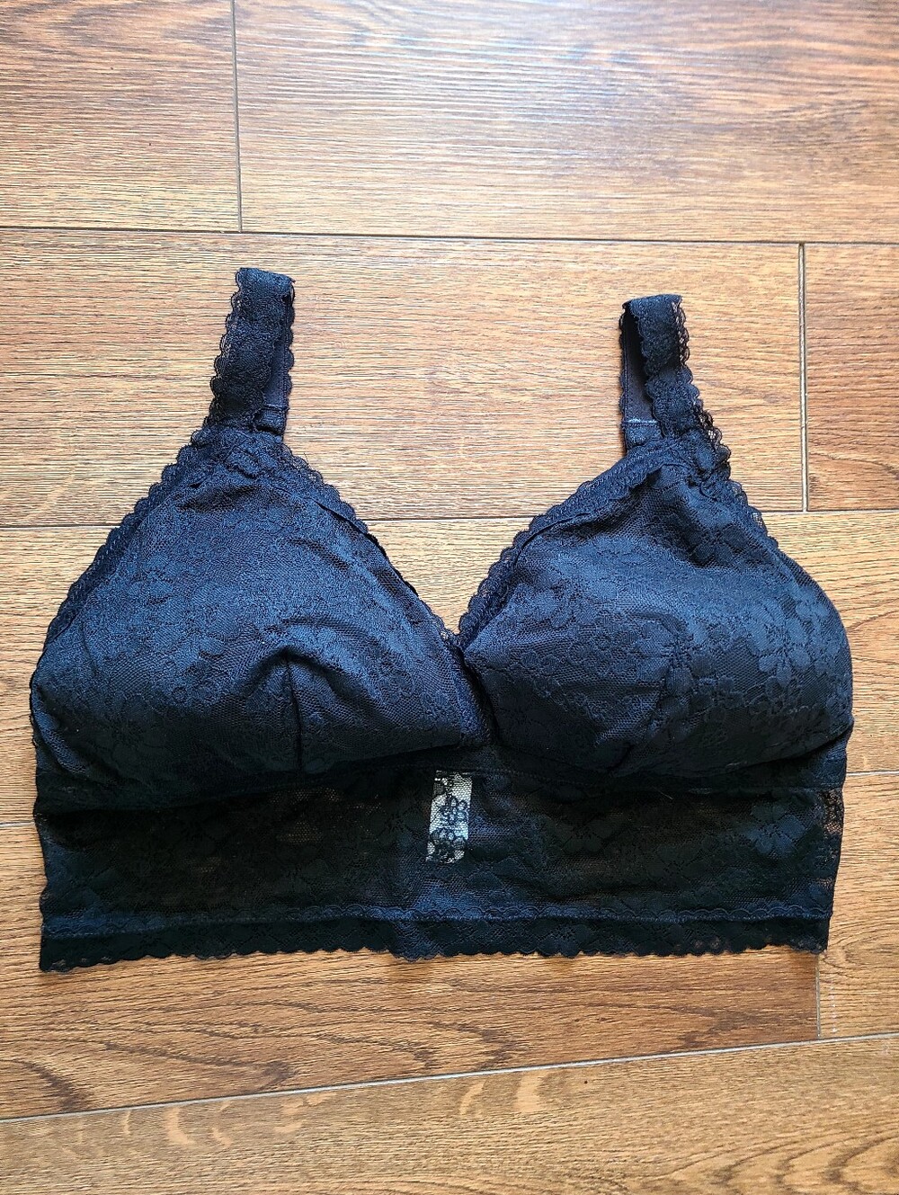 No Boundaries Black Lace Longline Bralette XXL Wireless Bra